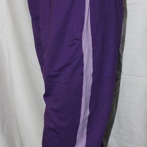 FREEDOM FIT ZONE 100% COTTON ELASTIC WAIST KNIT CAPRIS PURPLE / LILAC WOMENS